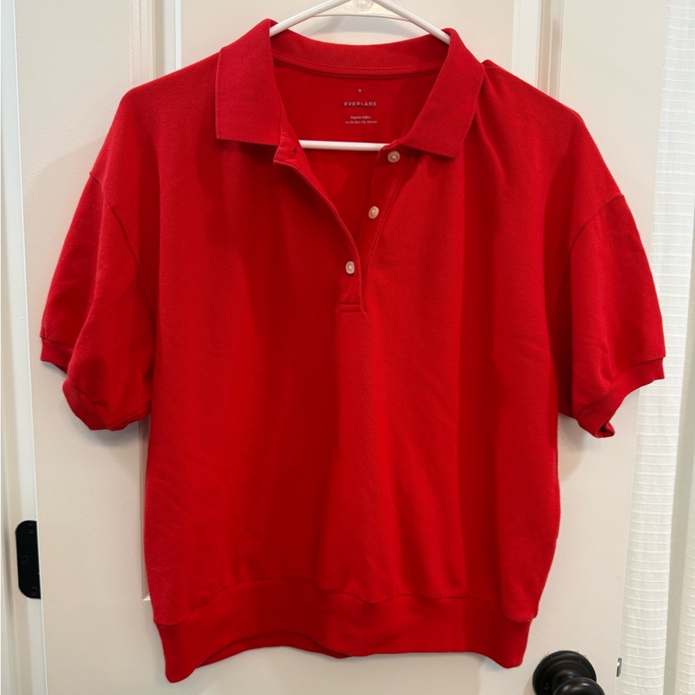 New Everlane Red Polo Women’s shirt - Picture 2 of 9